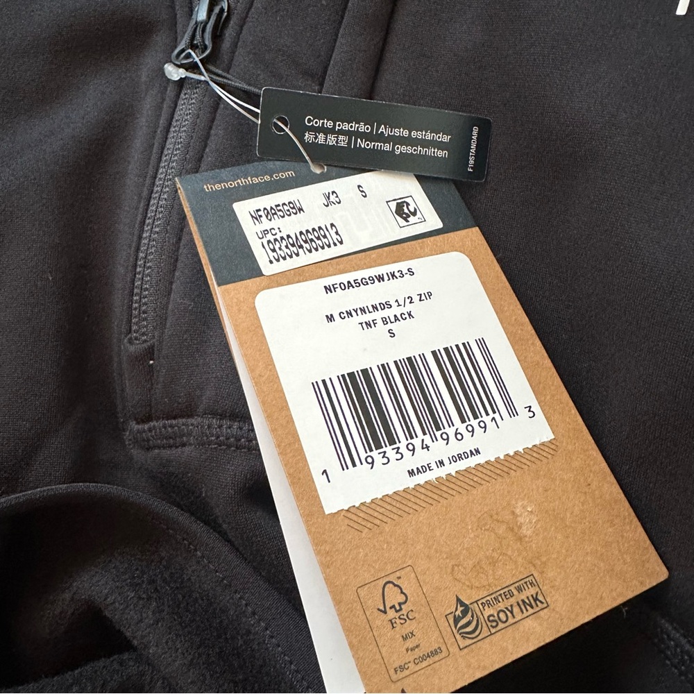 The North Face Black Performance Fleece Pull over 1/4 Zip Jacket Sz M - Picture 8 of 9